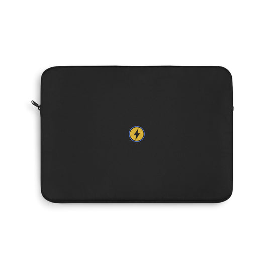 Minimal Black Laptop Sleeve with Yellow Lightning Bolt - Slim Protective Case