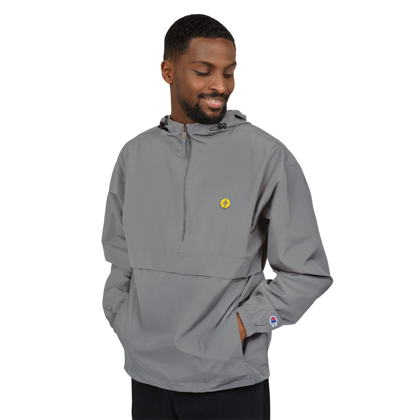 Champion Packable Anorak Jacket — Small Yellow Flower Crest
