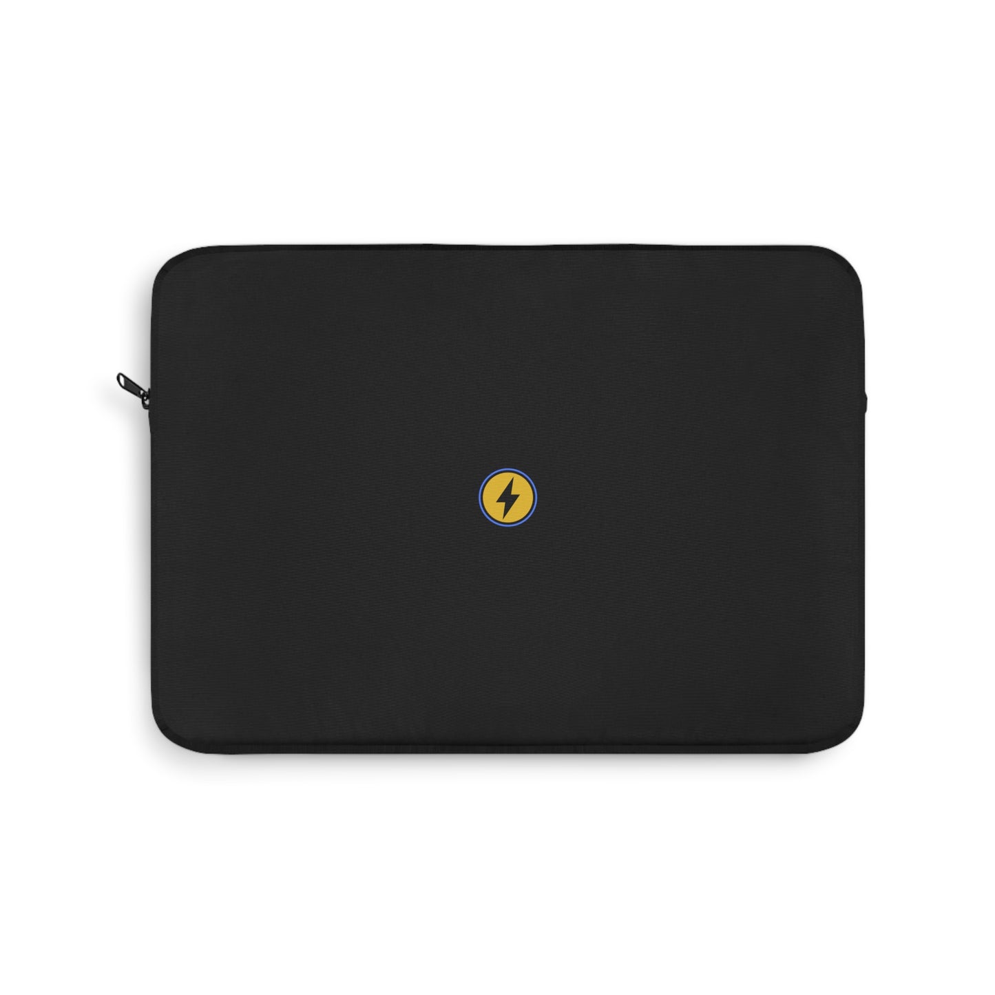 Minimal Black Laptop Sleeve with Yellow Lightning Bolt - Slim Protective Case