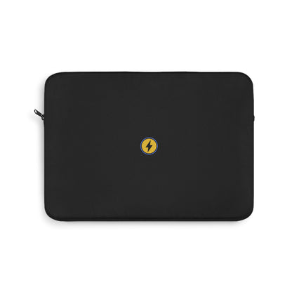 Minimal Black Laptop Sleeve with Yellow Lightning Bolt - Slim Protective Case