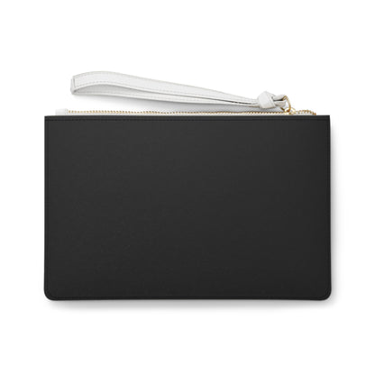 Minimal Lightning Bolt Clutch Bag — Black Wristlet Purse