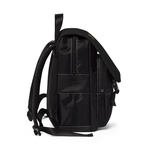 Black Casual Backpack with Yellow Lightning Bolt — Everyday Travel & Commuter Bag