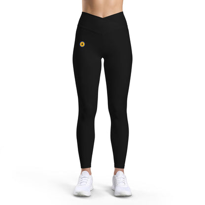 Sunflower Mini Accent Leggings — Women's Luxe High-Waist Activewear