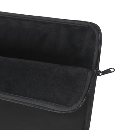 Minimal Black Laptop Sleeve with Yellow Lightning Bolt - Slim Protective Case