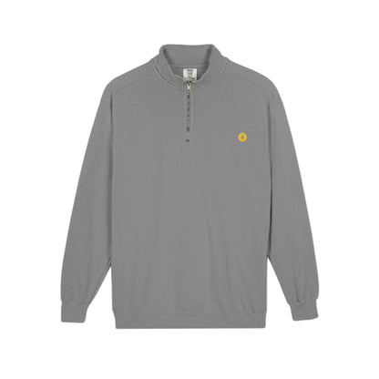 Emblem Quarter-Zip Sweatshirt — Minimal Circle Lightning Logo