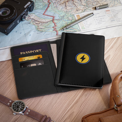 Lightning Bolt Passport Cover — Leather Travel Passport Holder