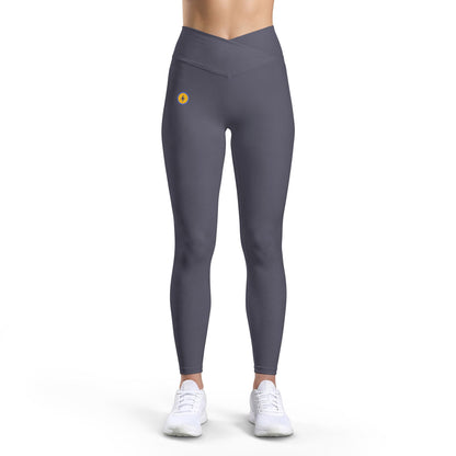 Sunflower Mini Accent Leggings — Women's Luxe High-Waist Activewear