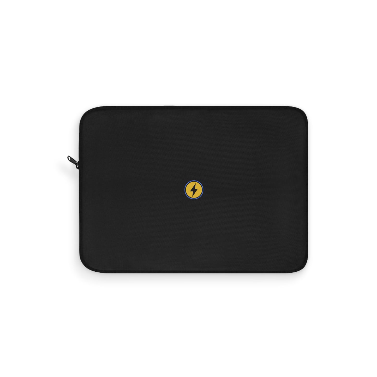 Minimal Black Laptop Sleeve with Yellow Lightning Bolt - Slim Protective Case
