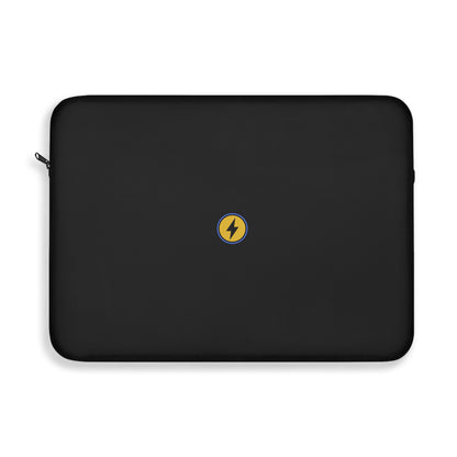 Minimal Black Laptop Sleeve with Yellow Lightning Bolt - Slim Protective Case