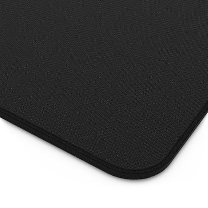 Desk Mat — Minimal Black Mouse Pad with Yellow Lightning Logo